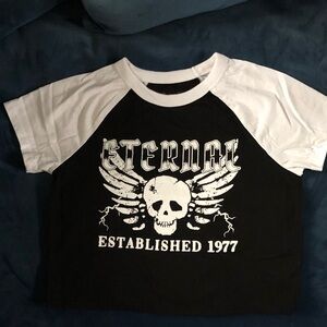 Eternal Black and White Skull Graphic Tee